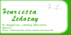 henrietta lehotay business card